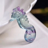 1Pc Rainbow Fluorite Seahorse Quartz Healing Carving Crafts Stone Gift Crystal
