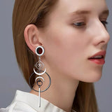 Retro Devil's Eye Circle Pendant Ear Tunnel Plug Stainless Steel Earring