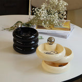 Rotatable Jewelry Box with Metal Handle Multi-layer Desktop Storage Case