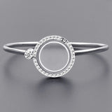 Round Photo Memory Medaillon Floating Charms Locket Pendant Bracelet Watch