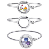 Round Photo Memory Medaillon Floating Charms Locket Pendant Bracelet Watch