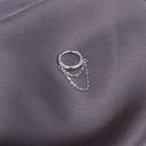 S925 Sterling Silver Hoop Earring Chain Tassels Huggie Cartilage Earring