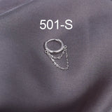 S925 Sterling Silver Hoop Earring Chain Tassels Huggie Cartilage Earring