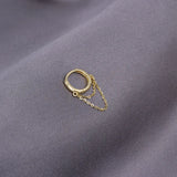 S925 Sterling Silver Hoop Earring Chain Tassels Huggie Cartilage Earring