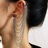 Chains Pendant Ear Tunnel Plugs Gauges Piercing Earrings