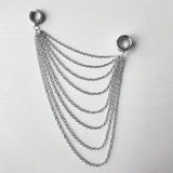 Chains Pendant Ear Tunnel Plugs Gauges Piercing Earrings