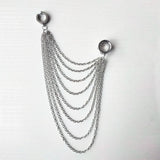 Chains Pendant Ear Tunnel Plugs Gauges Piercing Earrings