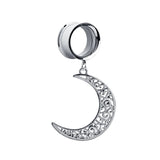 Moon Pendant Ear Tunnel Plugs Flesh Piercing Earring