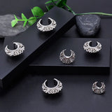 Semicircular Vine Flower Stainless Steel Ear Tunnel Plug Earring