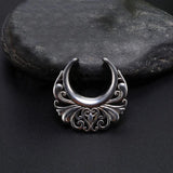 Semicircular Vine Flower Stainless Steel Ear Tunnel Plug Earring