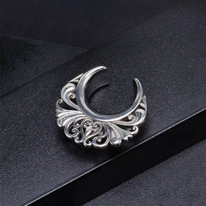 Semicircular Vine Flower Stainless Steel Ear Tunnel Plug Earring