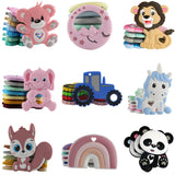 1Pc Silicone Teether Baby Teeth Care Molar Rodent Silicone Bead Nipple Chain