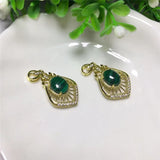 Silver Plated Malachite Pendant for Women Necklace Jewelry