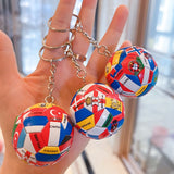 Football Pendant Keychain with 32 Countries Flag