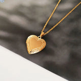Heart Photo Frame Pendant Necklace Stainless Steel Charms Locket Women Jewelry