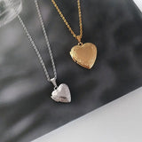Heart Photo Frame Pendant Necklace Stainless Steel Charms Locket Women Jewelry