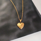 Heart Photo Frame Pendant Necklace Stainless Steel Charms Locket Women Jewelry
