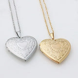 Heart Photo Frame Pendant Necklace Stainless Steel Charms Locket Women Jewelry