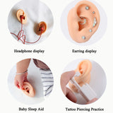 1Pc Soft Silicone Ear Model Tattoo Practice Jewelry Display Tool