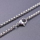 1Pc Stainless Steel 2.5mm Square Pearl Link Chain Necklaces For Men