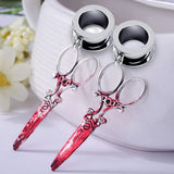 Stainless Steel Blood Scissors Ear Tunnel Plugs and Gauges