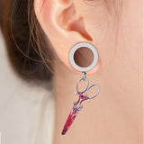 Stainless Steel Blood Scissors Ear Tunnel Plugs and Gauges