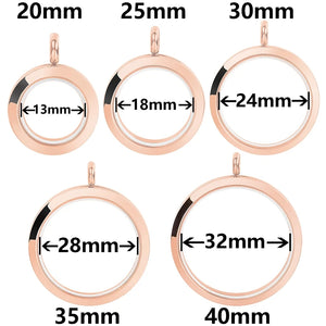 Stainless Steel Floating Memory Locket Pendant