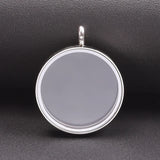 Stainless Steel Round Memory Floating Picture Locket Pendant