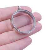 Stainless Steel Round Memory Floating Picture Locket Pendant