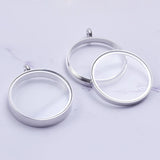 Stainless Steel Round Memory Floating Picture Locket Pendant