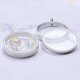 Stainless Steel Round Memory Floating Picture Locket Pendant