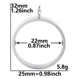 Stainless Steel Round Memory Floating Picture Locket Pendant