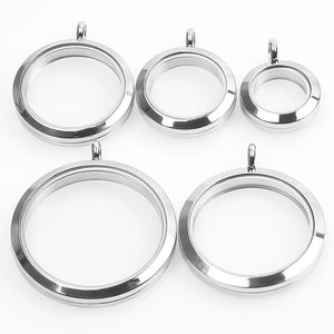 Stainless Steel Round Memory Locket Pendant