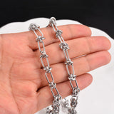 Stainless Steel Tie Knot Chain Necklaces Men Women Hip Hop Choker