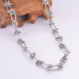 Stainless Steel Tie Knot Chain Necklaces Men Women Hip Hop Choker