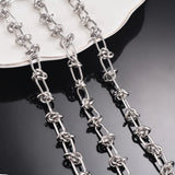 Stainless Steel Tie Knot Chain Necklaces Men Women Hip Hop Choker