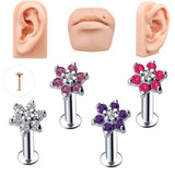 Surgical Steel Flower Lip Ring Tragus Earring Stud Piercing Jewelry