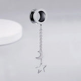 Sun & Moon Dangle Pendant Ear Tunnel Plugs Gauges Flesh Piercing
