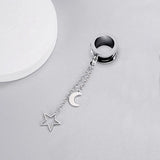 Sun & Moon Dangle Pendant Ear Tunnel Plugs Gauges Flesh Piercing