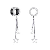 Sun & Moon Dangle Pendant Ear Tunnel Plugs Gauges Flesh Piercing
