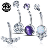 Titanium Belly Button Ring CZ Belly Ring Piercing Earring 14G