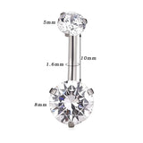 Titanium Belly Button Ring CZ Belly Ring Piercing Earring Body Jewelry 14G