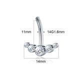 Titanium Belly Button Ring CZ Belly Ring Piercing Earring 14G