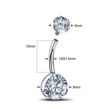 Titanium Belly Button Ring CZ Belly Ring Piercing Earring 14G