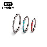 Titanium 16G Zircon Septum Clicker Nose Ring Body Piercing
