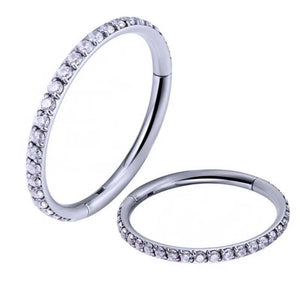Titanium 16G Zircon Septum Clicker Nose Ring Body Piercing