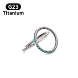 Titanium 16G Zircon Septum Clicker Nose Ring Body Piercing