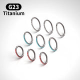 Titanium 16G Zircon Septum Clicker Nose Ring Body Piercing
