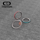 Titanium 16G Zircon Septum Clicker Nose Ring Body Piercing