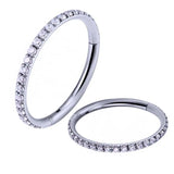 Titanium 16G Zircon Septum Clicker Nose Ring Body Piercing